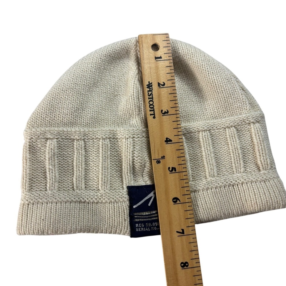 Karl Kani Vintage Beanie Hat Mens OS Ivory Ribbed Knit Y2K Streetwear Skater - Picture 7 of 11